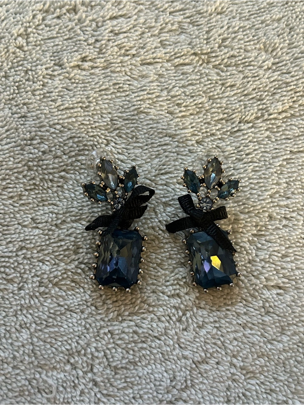 Betsey Johnson Blue Crystal Earrings